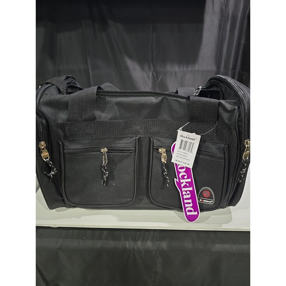 Rockland Duffel Bag, Black, 18.5 in X 10.5 in X 8.5 in NWT Storage Tote Bag